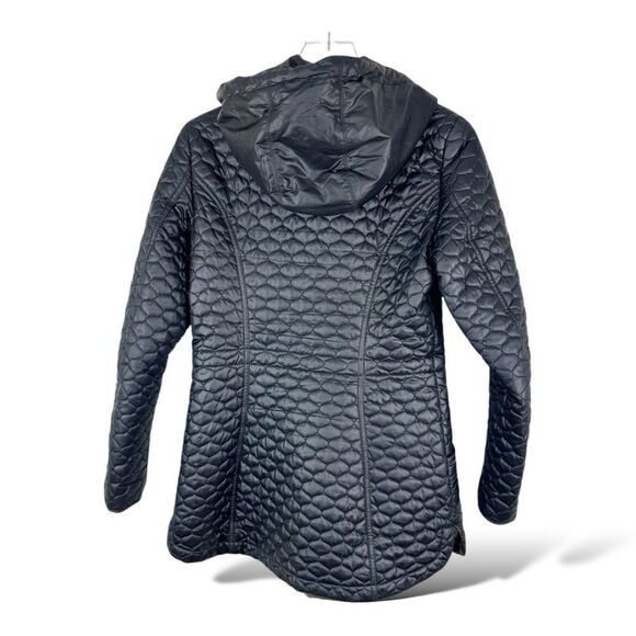 Laundry by Shelli Segal Black Quilted Coat Jacket w/Hood Flattering Fit Small - Picture 2 of 13